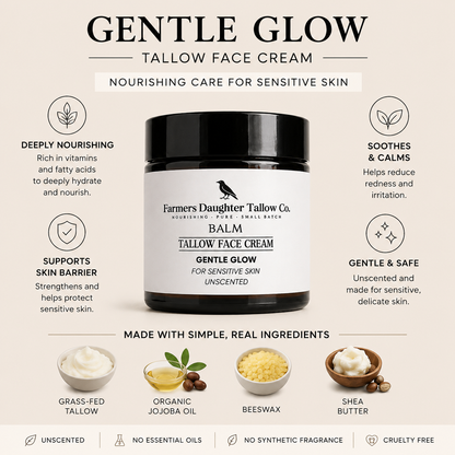Gentle Glow Tallow Balm Face Moisturizer Unscented