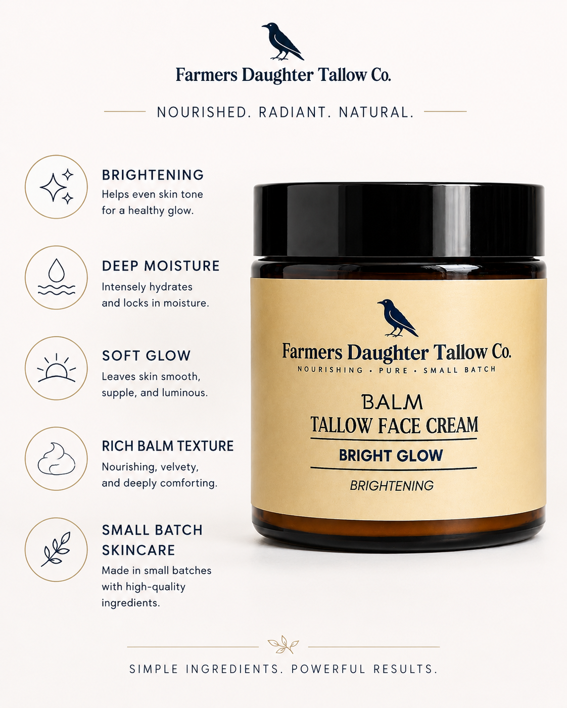 Bright Glow Tallow Balm Face Moisturizer