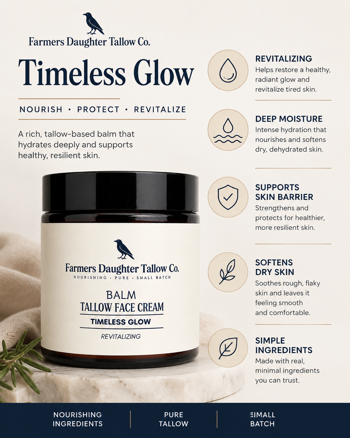 Timeless Glow Tallow Balm Face Moisturizer